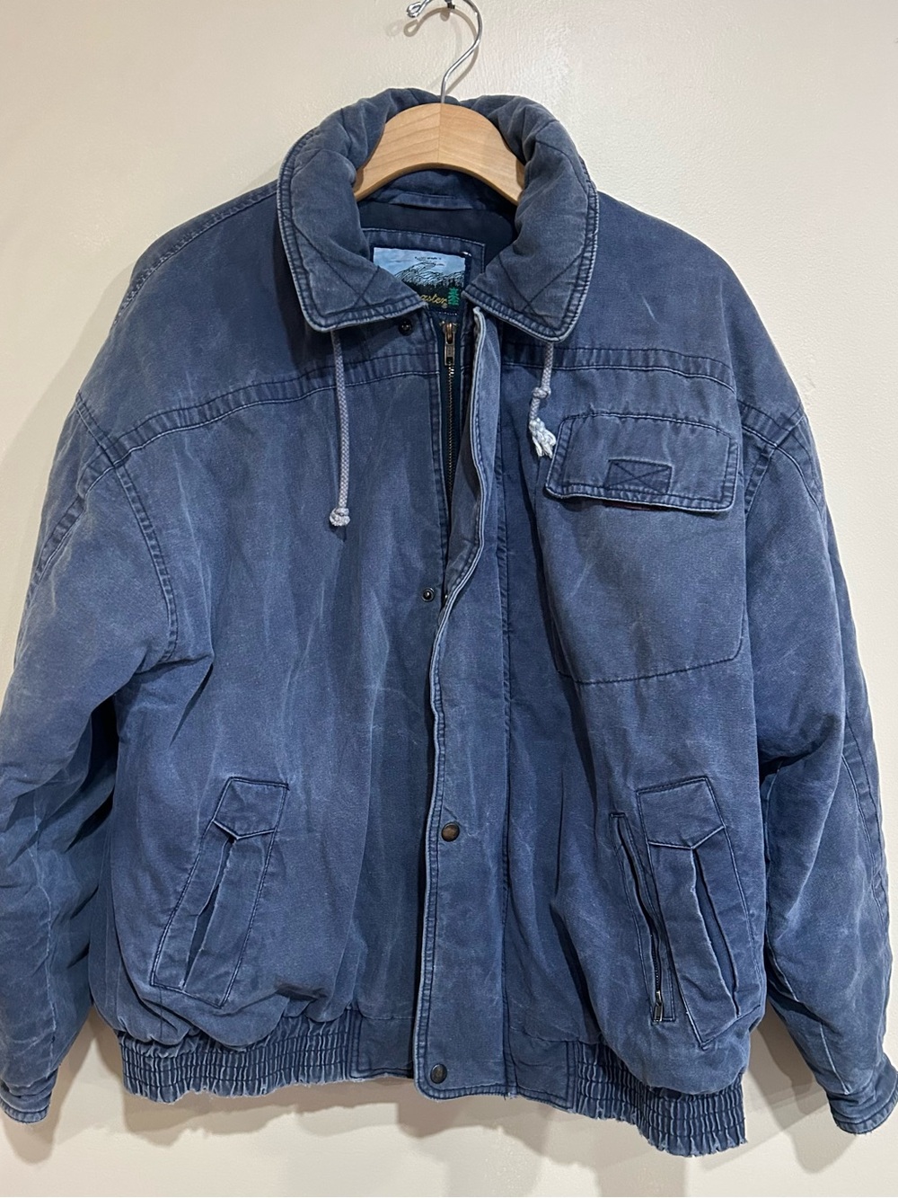 VTG 90s Fieldmaster Bomber Canvas Puffer Jacket Size XL Distressed Grunge